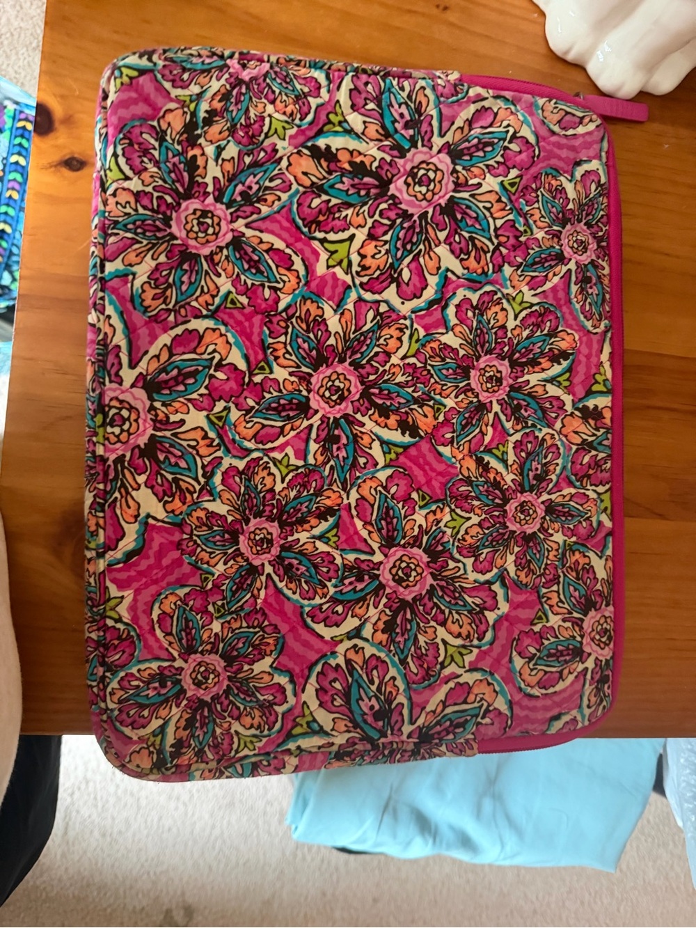 Vera Bradley Floral Quilted Laptop Sleeve in Pink